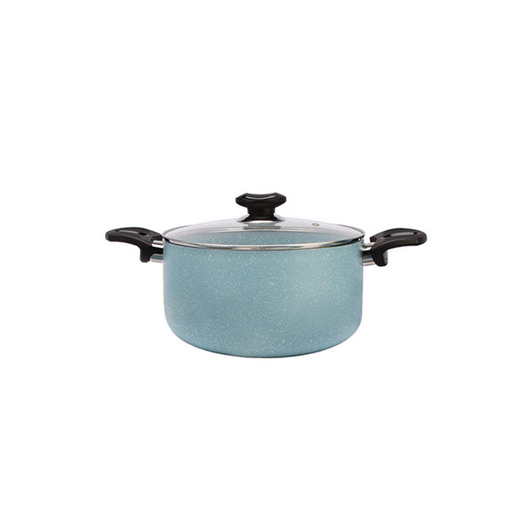 7.8" Aluminum Non-Stick Pot with Stainless Steel Trim Glass Lid - VL420