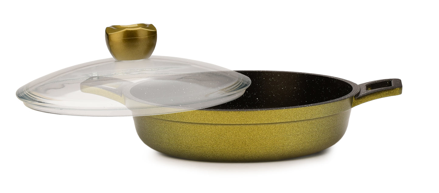 Granite Nonstick Skillet w\ Pyrex Lid