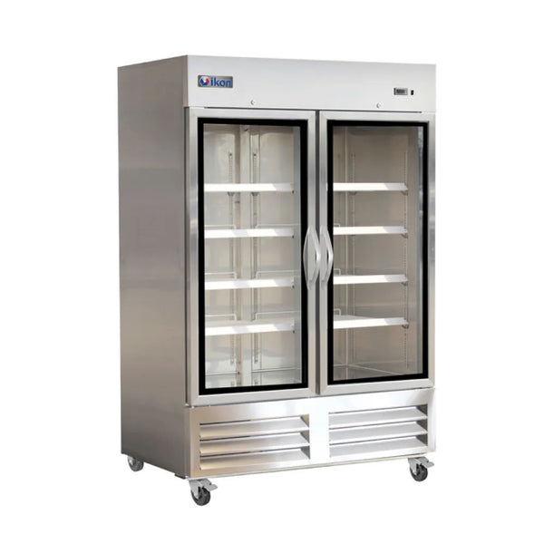 Ikon IB54FG 54" Bottom Mount Glass 2-Door Reach-In Freezer