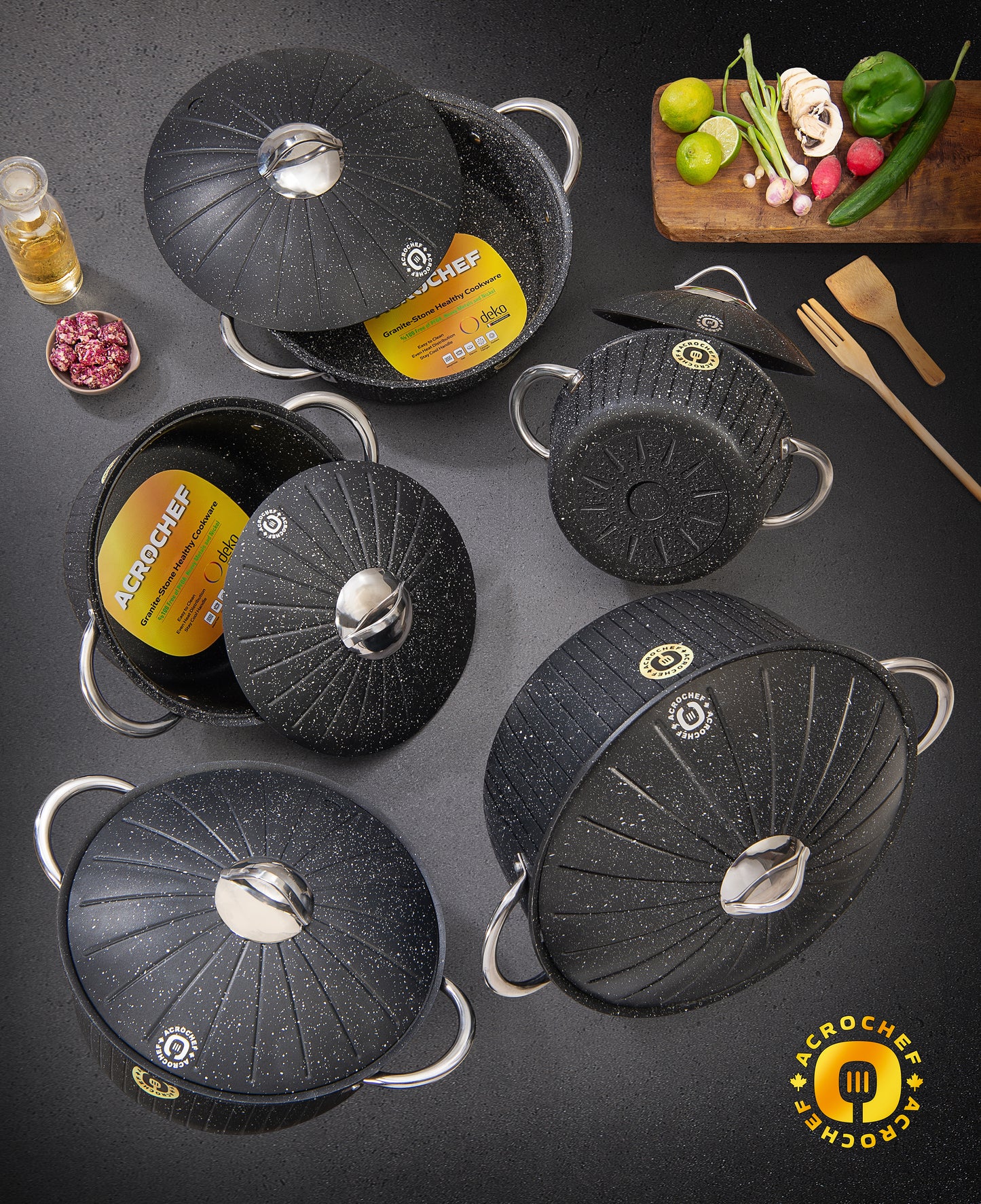 Granite-Stone Skillet w\ Solid Lid