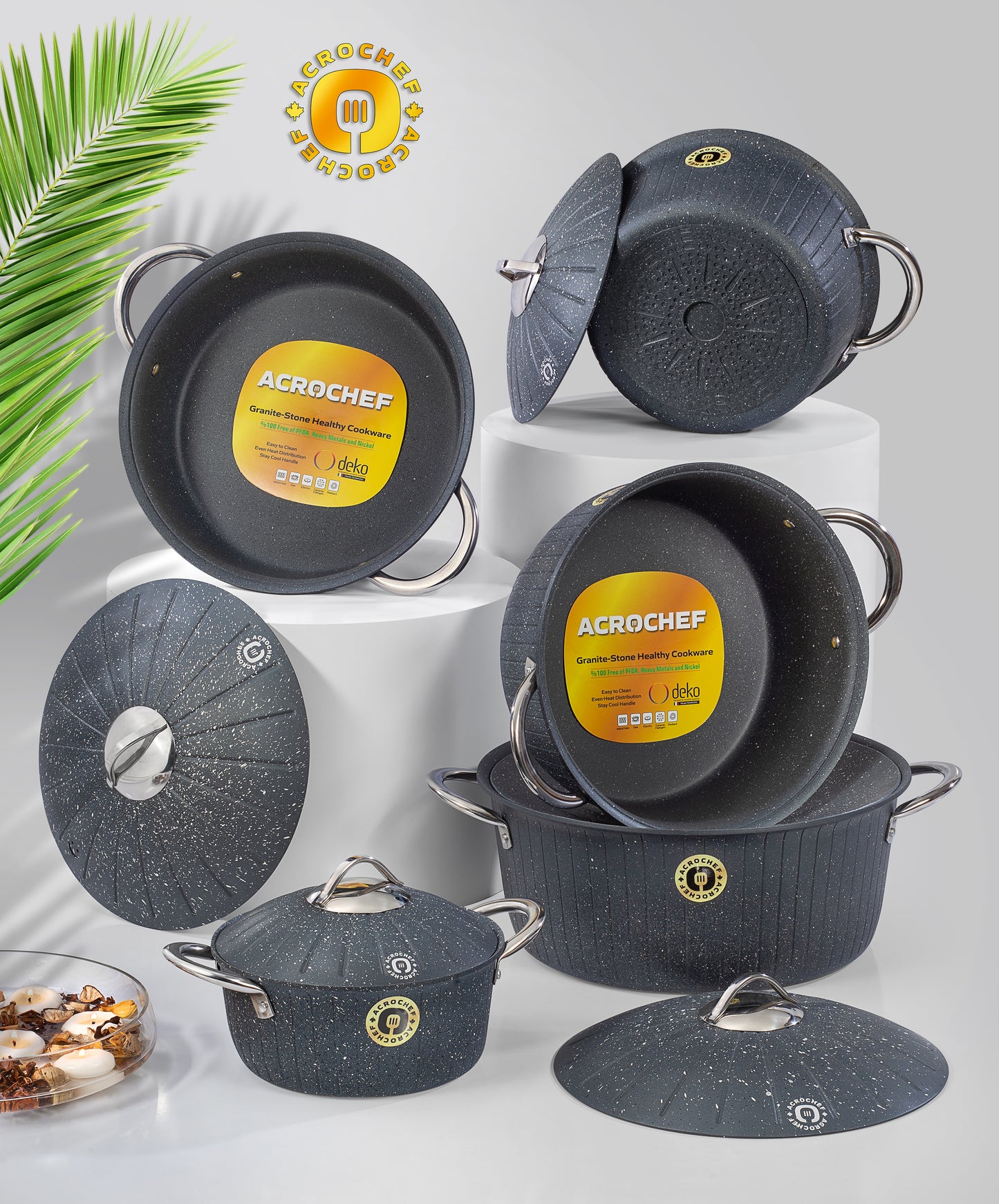 Granite-Stone Skillet w\ Solid Lid