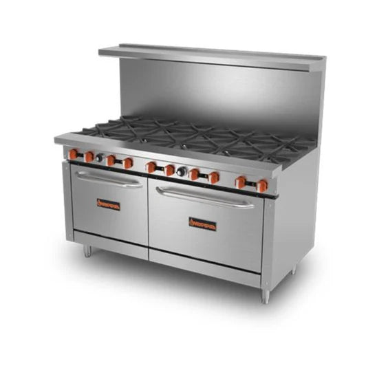 Sierra Range SR-10-60 60" Natural Gas 10-Burner Range With 2 Ovens - 364,000 BTU