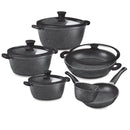 Granite Non-stick 10-Piece Cookware Set with Glass Lid & Silicone Rims - ACROSET.10