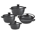Granite Non-stick 8-Piece Cookware Set with Glass Lid & Silicone Rims - ACROSET.8