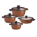 Granite Non-stick 8-Piece Cookware Set with Glass Lid & Silicone Rims - ACROSET.8