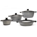 Granite Non-stick 8-Piece Cookware Set with Glass Lid & Silicone Rims - ACROSET.8