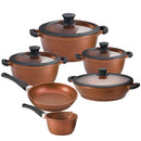 Granite Non-stick 10-Piece Cookware Set with Glass Lid & Silicone Rims - ACROSET.10