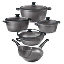 Granite Non-stick 10-Piece Cookware Set with Glass Lid & Silicone Rims - ACROSET.10