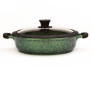 12.5" Non-stick Die-Cast 2-Handle Stew Pan with Glass Lid and Silicone Rim - MB332