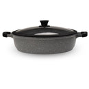 12.5" Non-stick Die-Cast 2-Handle Stew Pan with Glass Lid and Silicone Rim - MB332