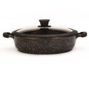 12.5" Non-stick Die-Cast 2-Handle Stew Pan with Glass Lid and Silicone Rim - MB332