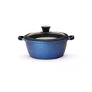 7.8" Non-stick Die-Cast 2-Handle Casserole Pot with Glass Lid and Silicone Rim - MB420