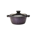 7.8" Non-stick Die-Cast 2-Handle Casserole Pot with Glass Lid and Silicone Rim - MB420
