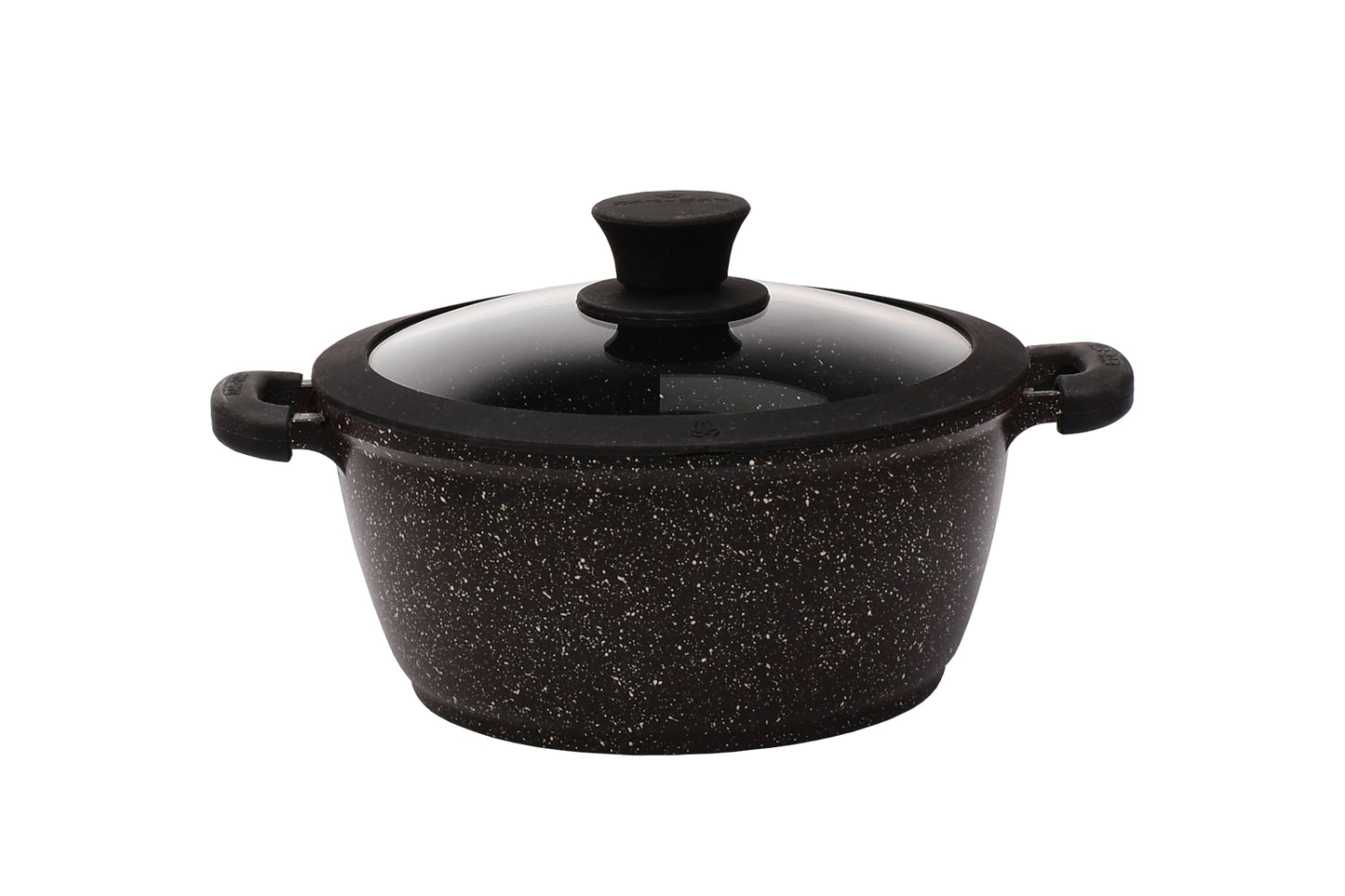9.4" Non-stick Die-Cast 2-Handle Casserole Pot with Glass Lid and Silicone Rim - MB424