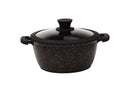 9.4" Non-stick Die-Cast 2-Handle Casserole Pot with Glass Lid and Silicone Rim - MB424
