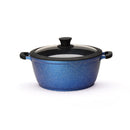 9.4" Non-stick Die-Cast 2-Handle Casserole Pot with Glass Lid and Silicone Rim - MB424