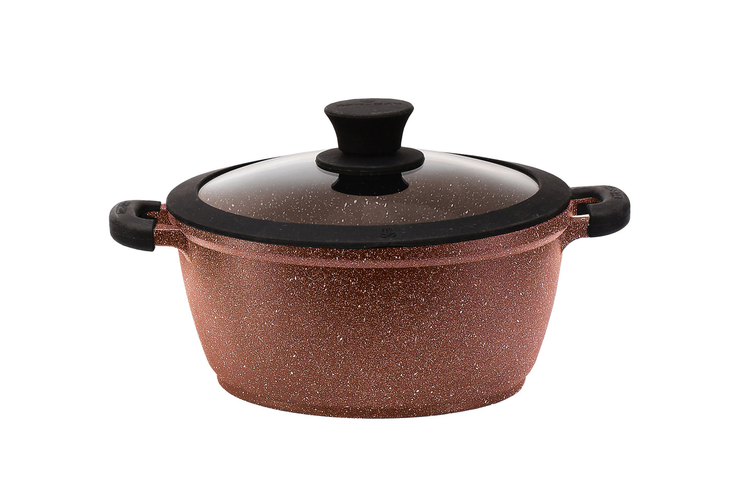 9.4" Non-stick Die-Cast 2-Handle Casserole Pot with Glass Lid and Silicone Rim - MB424
