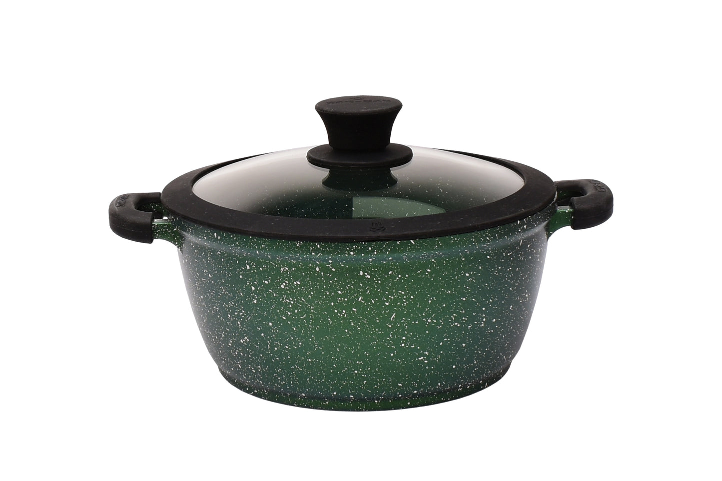 9.4" Non-stick Die-Cast 2-Handle Casserole Pot with Glass Lid and Silicone Rim - MB424