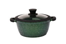 9.4" Non-stick Die-Cast 2-Handle Casserole Pot with Glass Lid and Silicone Rim - MB424