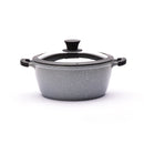 9.4" Non-stick Die-Cast 2-Handle Casserole Pot with Glass Lid and Silicone Rim - MB424
