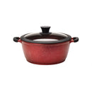 9.4" Non-stick Die-Cast 2-Handle Casserole Pot with Glass Lid and Silicone Rim - MB424