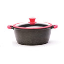11" Non-stick Die-Cast 2-Handle Casserole Pot with Glass Lid and Silicone Rim - MB428