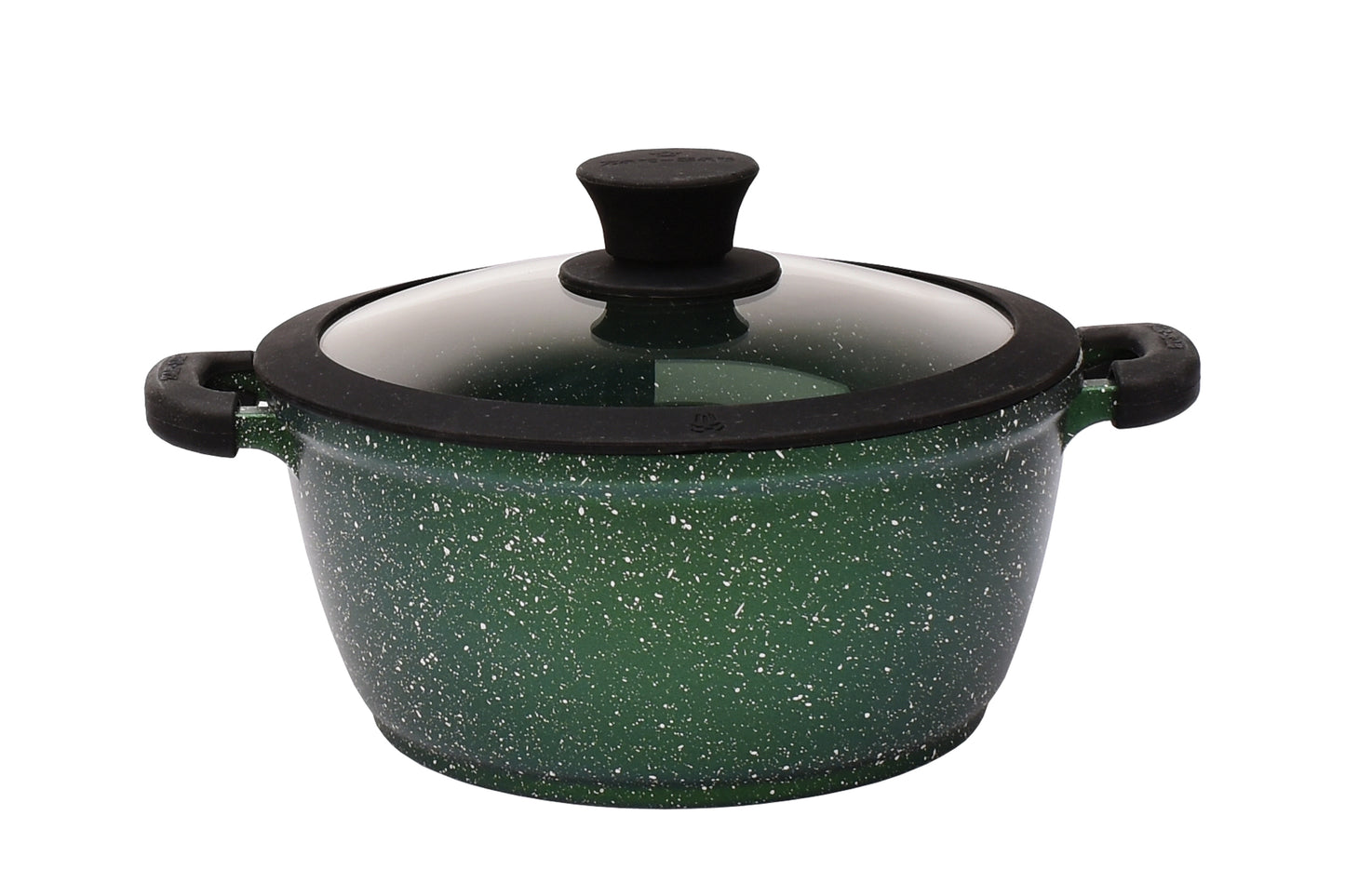 11" Non-stick Die-Cast 2-Handle Casserole Pot with Glass Lid and Silicone Rim - MB428