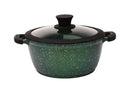 11" Non-stick Die-Cast 2-Handle Casserole Pot with Glass Lid and Silicone Rim - MB428