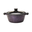 11" Non-stick Die-Cast 2-Handle Casserole Pot with Glass Lid and Silicone Rim - MB428