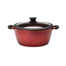 11" Non-stick Die-Cast 2-Handle Casserole Pot with Glass Lid and Silicone Rim - MB428