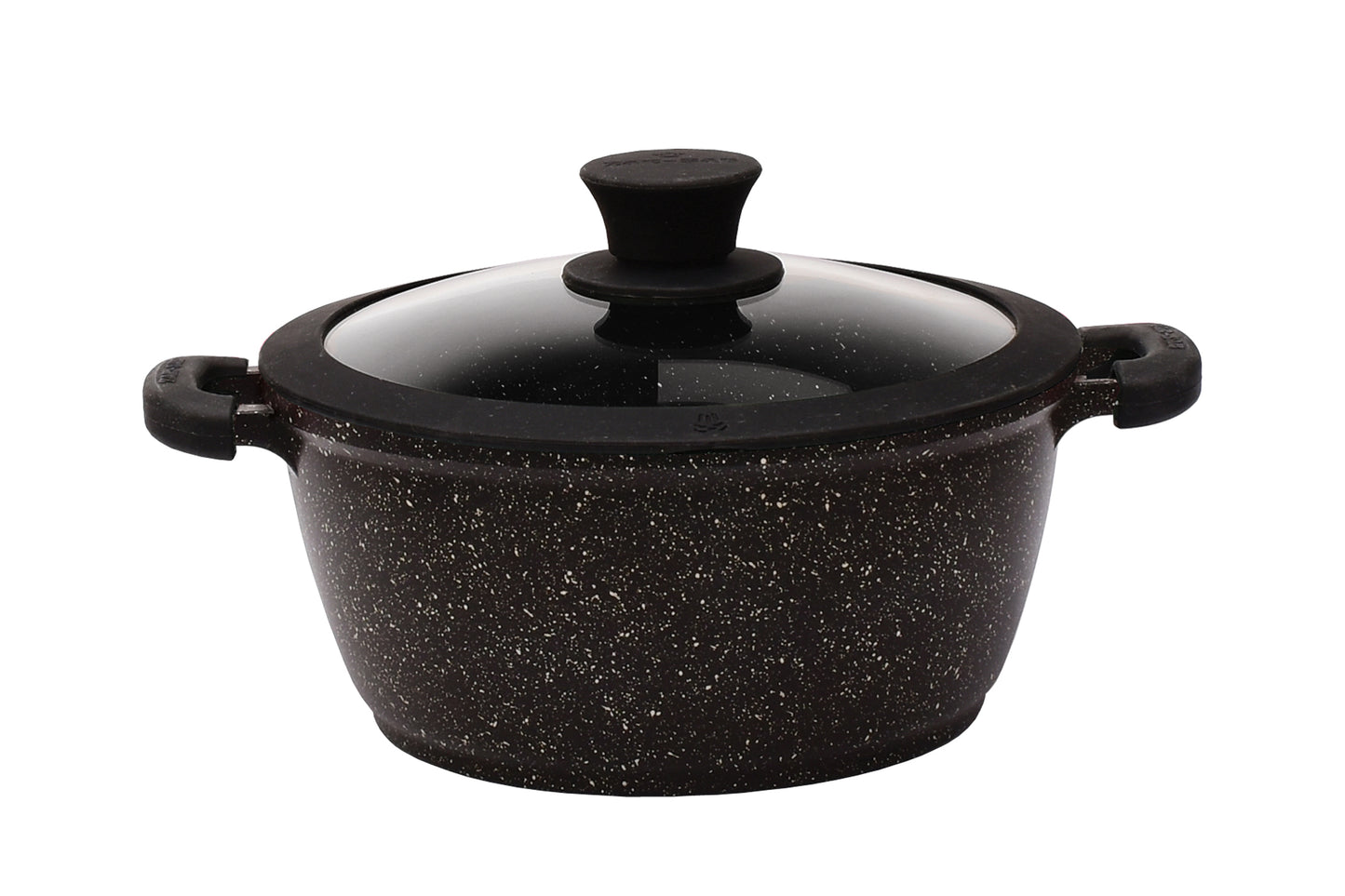 11" Non-stick Die-Cast 2-Handle Casserole Pot with Glass Lid and Silicone Rim - MB428