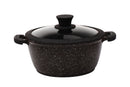 11" Non-stick Die-Cast 2-Handle Casserole Pot with Glass Lid and Silicone Rim - MB428