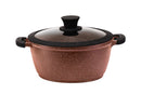 11" Non-stick Die-Cast 2-Handle Casserole Pot with Glass Lid and Silicone Rim - MB428