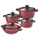 Granite Non-stick 8-Piece Cookware Set with Glass Lid & Silicone Rims - ACROSET.8
