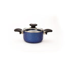5.5" Aluminum Non-Stick Pot with Stainless Steel Trim Glass Lid - VL414