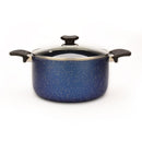 10" Aluminum Non-Stick Pot with Stainless Steel Trim Glass Lid - VL426