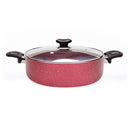 11" Aluminum Non-Stick Stew Pan with Stainless Steel Trim Glass Lid - VL328