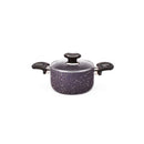 5.5" Aluminum Non-Stick Pot with Stainless Steel Trim Glass Lid - VL414