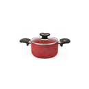 5.5" Aluminum Non-Stick Pot with Stainless Steel Trim Glass Lid - VL414