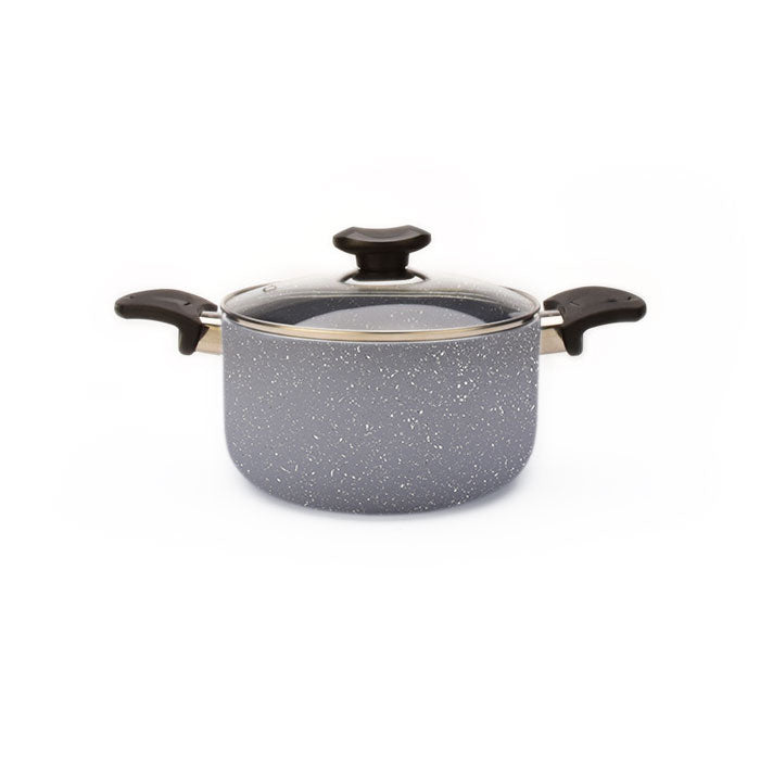 7.8" Aluminum Non-Stick Pot with Stainless Steel Trim Glass Lid - VL420