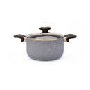 7.8" Aluminum Non-Stick Pot with Stainless Steel Trim Glass Lid - VL420