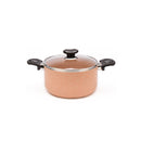 7.8" Aluminum Non-Stick Pot with Stainless Steel Trim Glass Lid - VL420