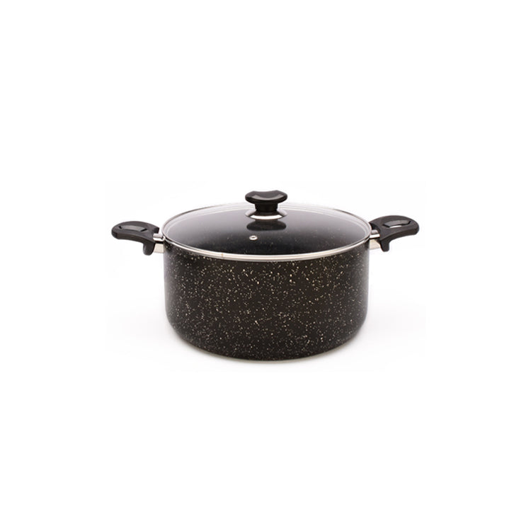 7.8" Aluminum Non-Stick Pot with Stainless Steel Trim Glass Lid - VL420