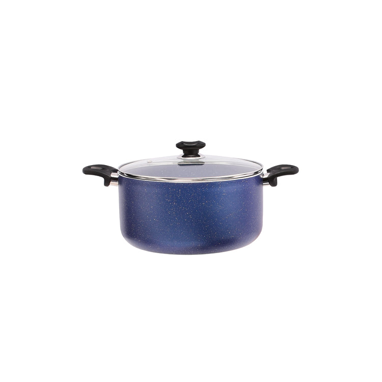 7.8" Aluminum Non-Stick Pot with Stainless Steel Trim Glass Lid - VL420