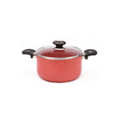 7.8" Aluminum Non-Stick Pot with Stainless Steel Trim Glass Lid - VL420