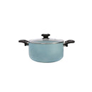 7.8" Aluminum Non-Stick Pot with Stainless Steel Trim Glass Lid - VL420