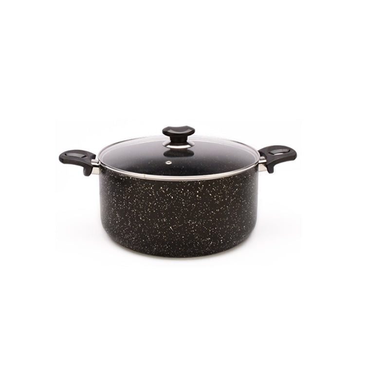 10" Aluminum Non-Stick Pot with Stainless Steel Trim Glass Lid - VL426