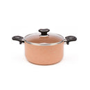 10" Aluminum Non-Stick Pot with Stainless Steel Trim Glass Lid - VL426