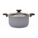 10" Aluminum Non-Stick Pot with Stainless Steel Trim Glass Lid - VL426