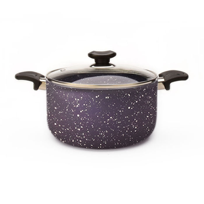 10" Aluminum Non-Stick Pot with Stainless Steel Trim Glass Lid - VL426